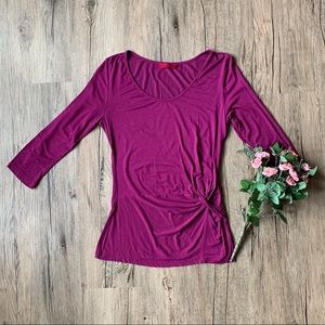 Velvet | Knotted 3/4 Sleeve Top